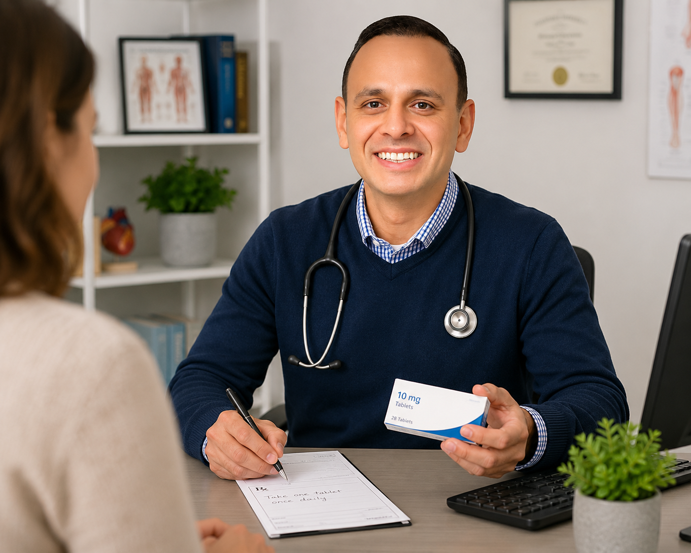 Dr Anzal Qurbain in consultation